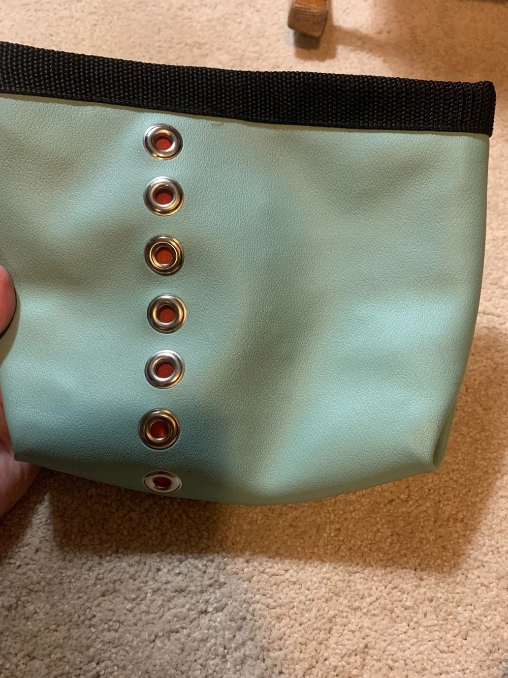 Holly Aiken Mint Green Grommet Cosmetic Pouch